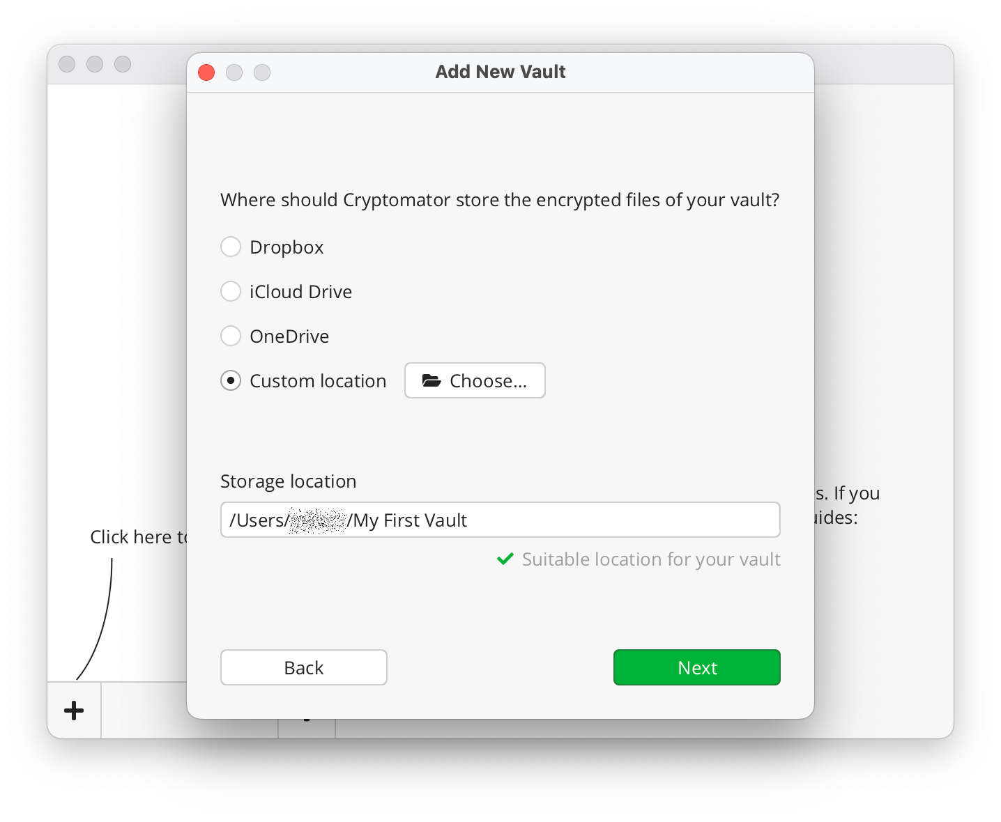 Choosing Dropbox as a storage location for my vault