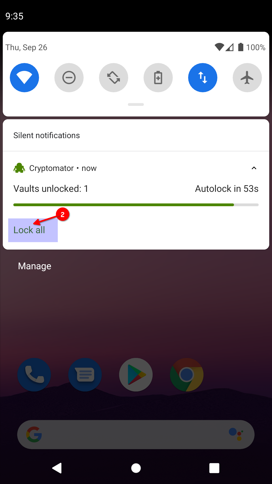 How to lock a vault with Android