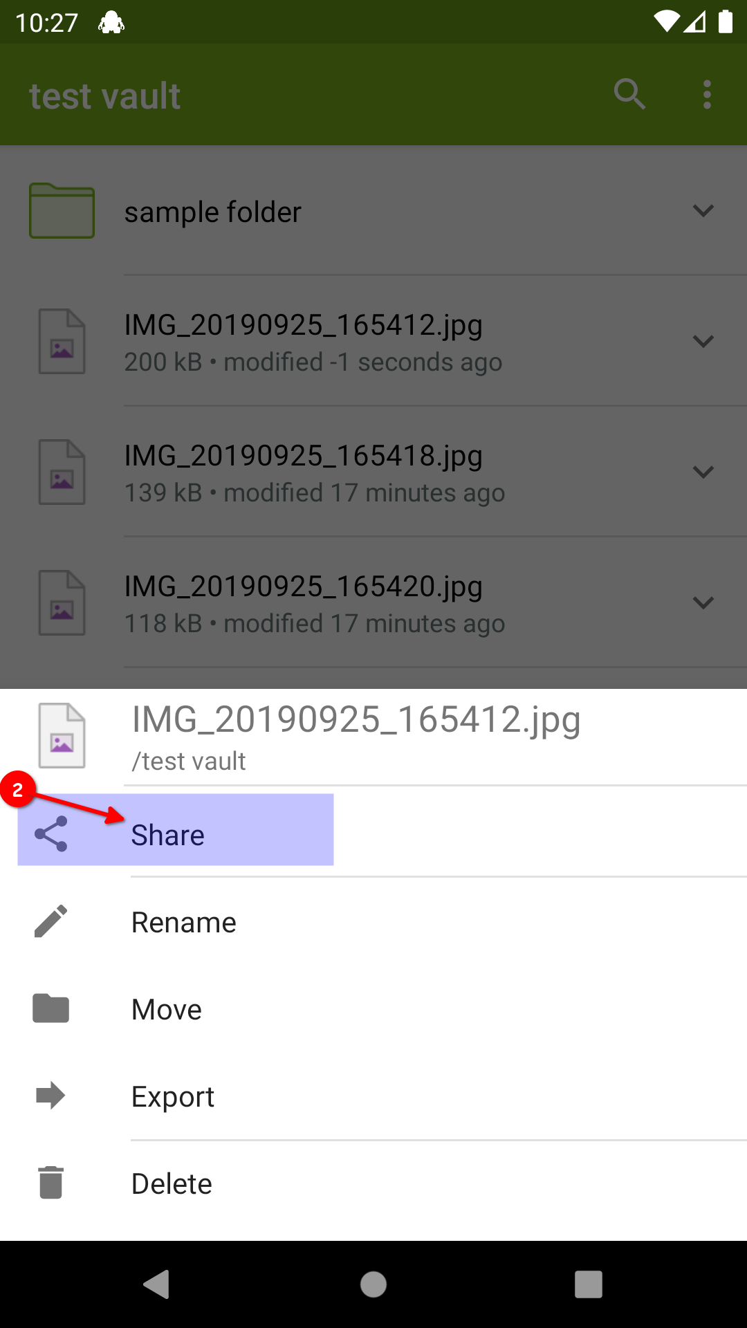 How to share a file or folder with Android