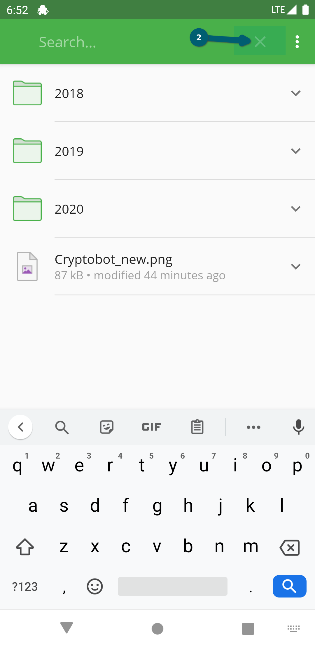 How to search in a vault with Android