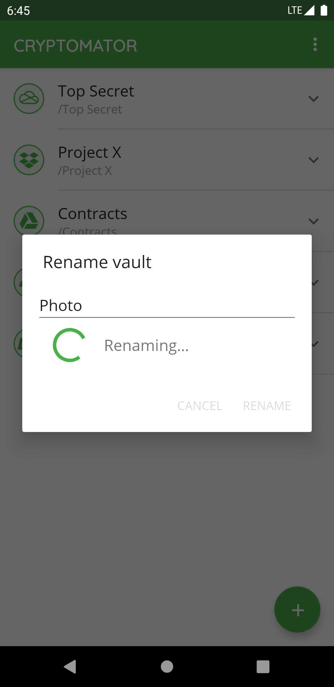 How to rename a vault with Android