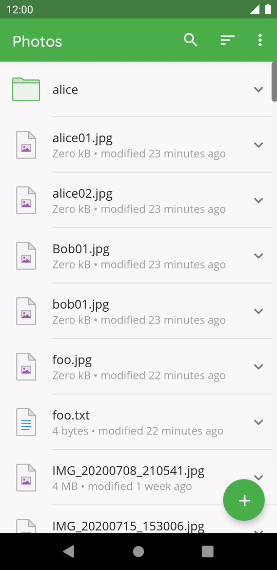 How to scroll fast through the content of a folder with Android