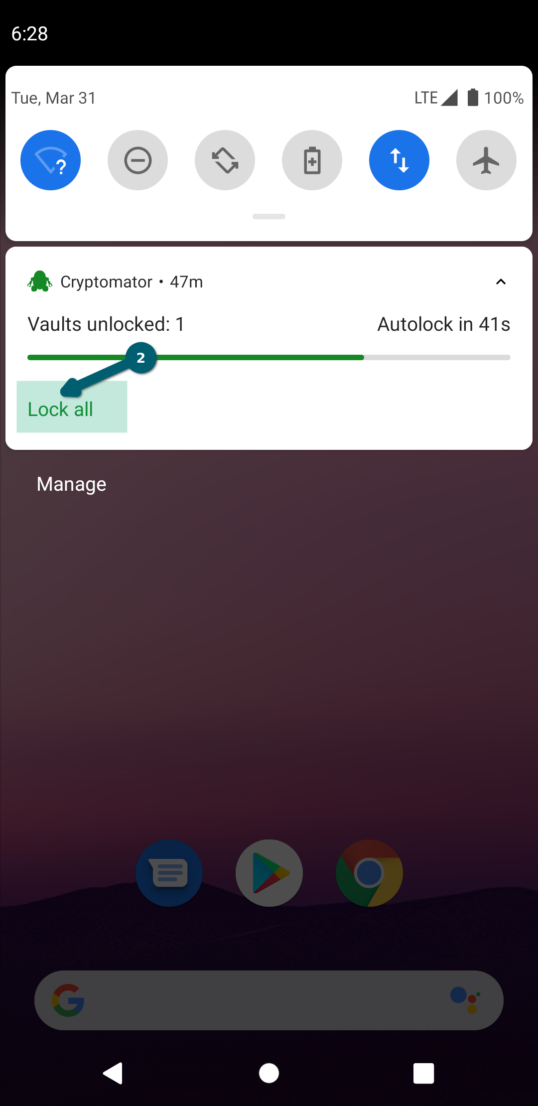 How to lock a vault with Android