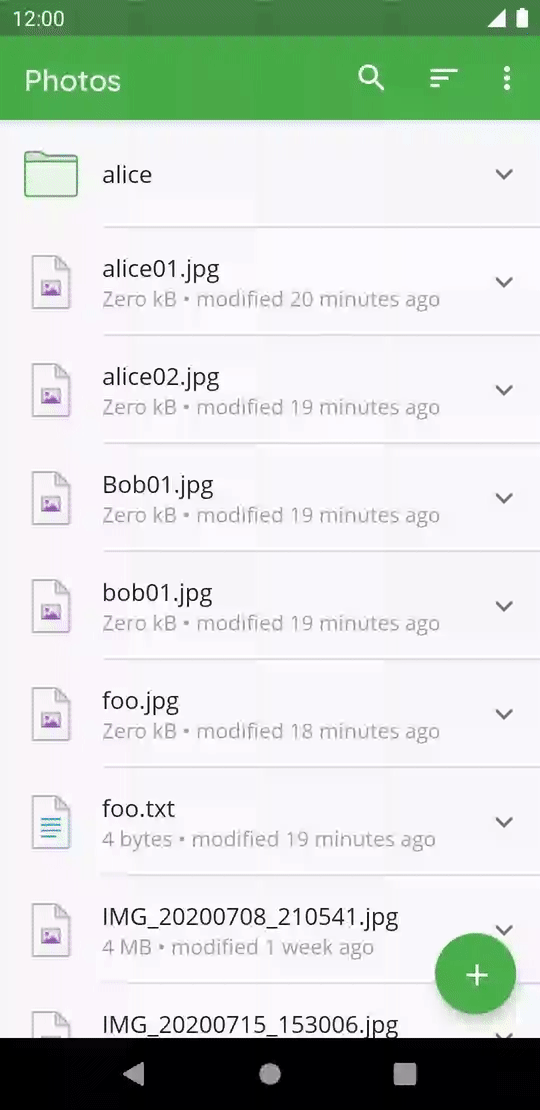 How to sort the content of a folder with Android