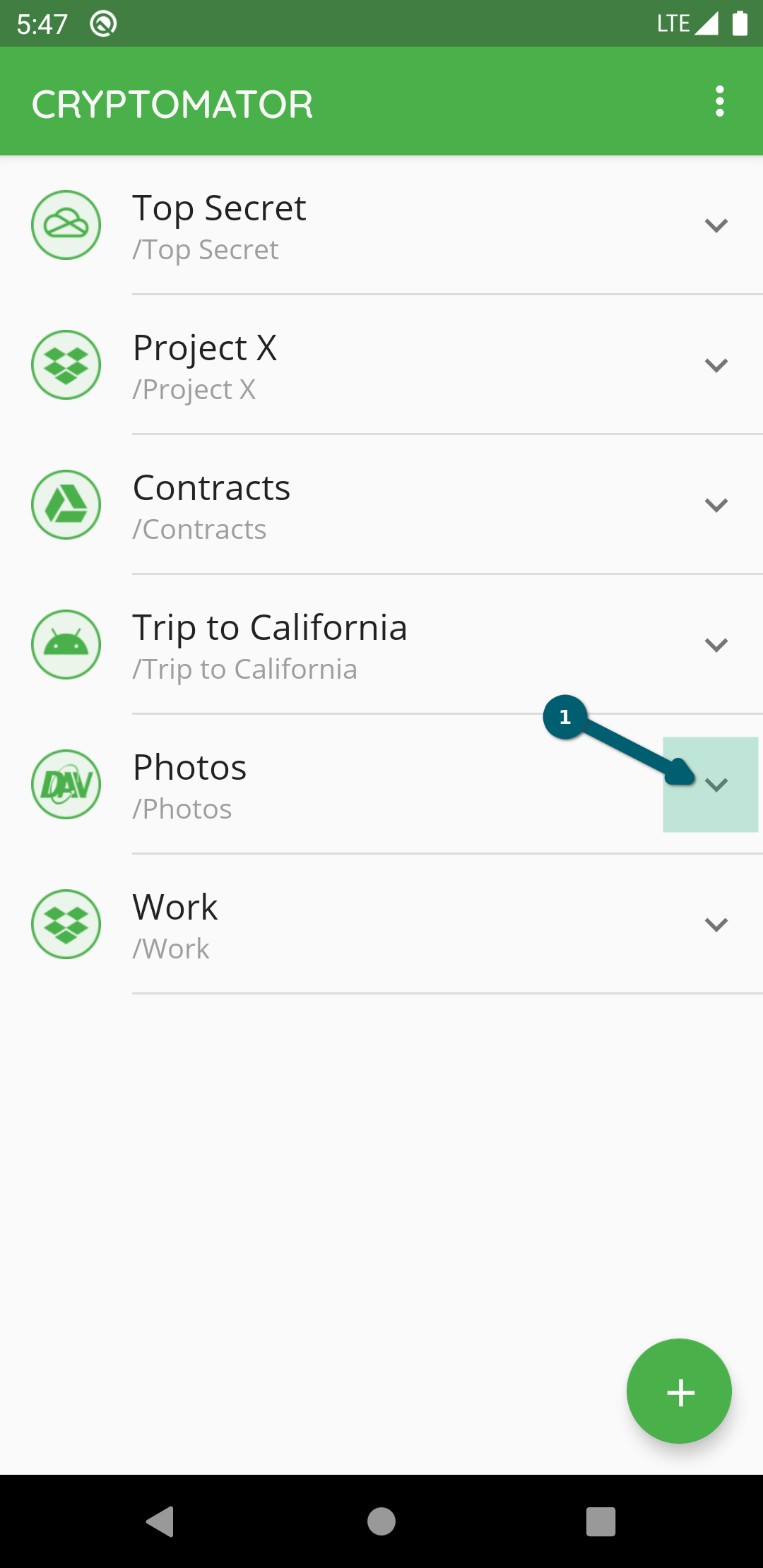 How to change a vault password with Android