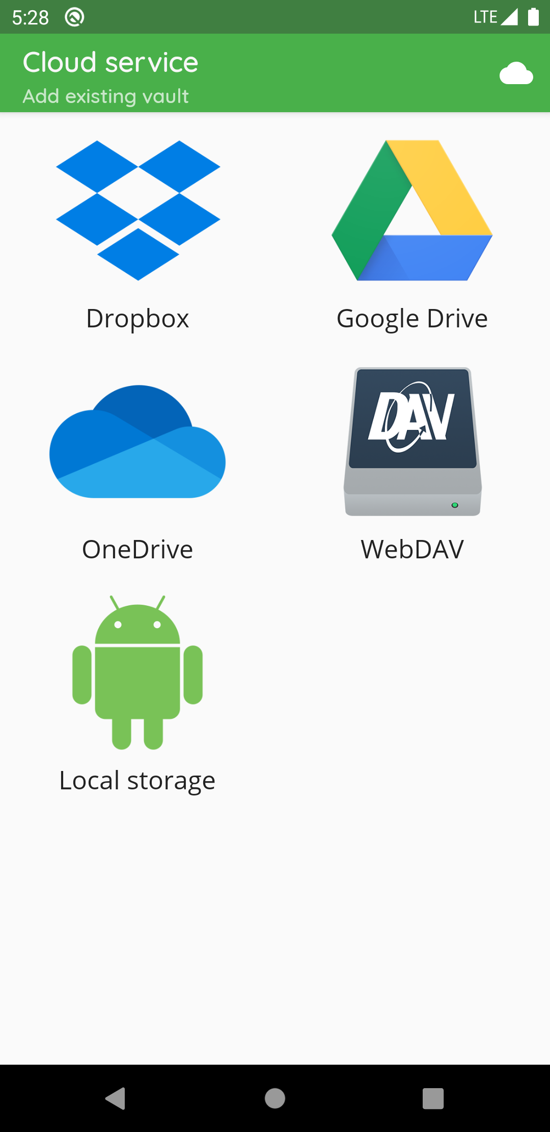 How to create a new vault with Android