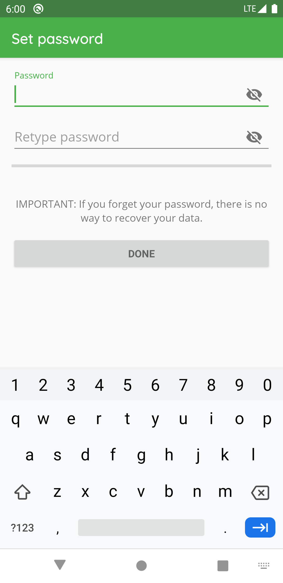 How to create a new vault with Android