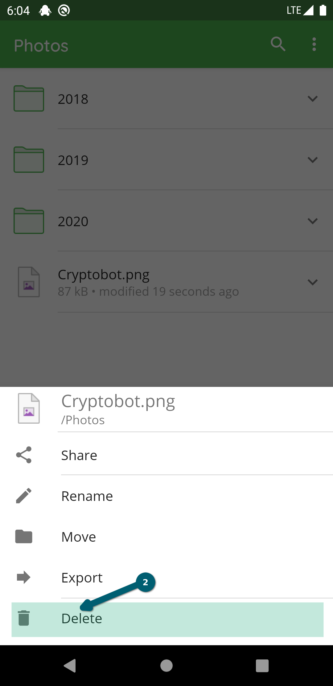 How delete a file or folder with Android