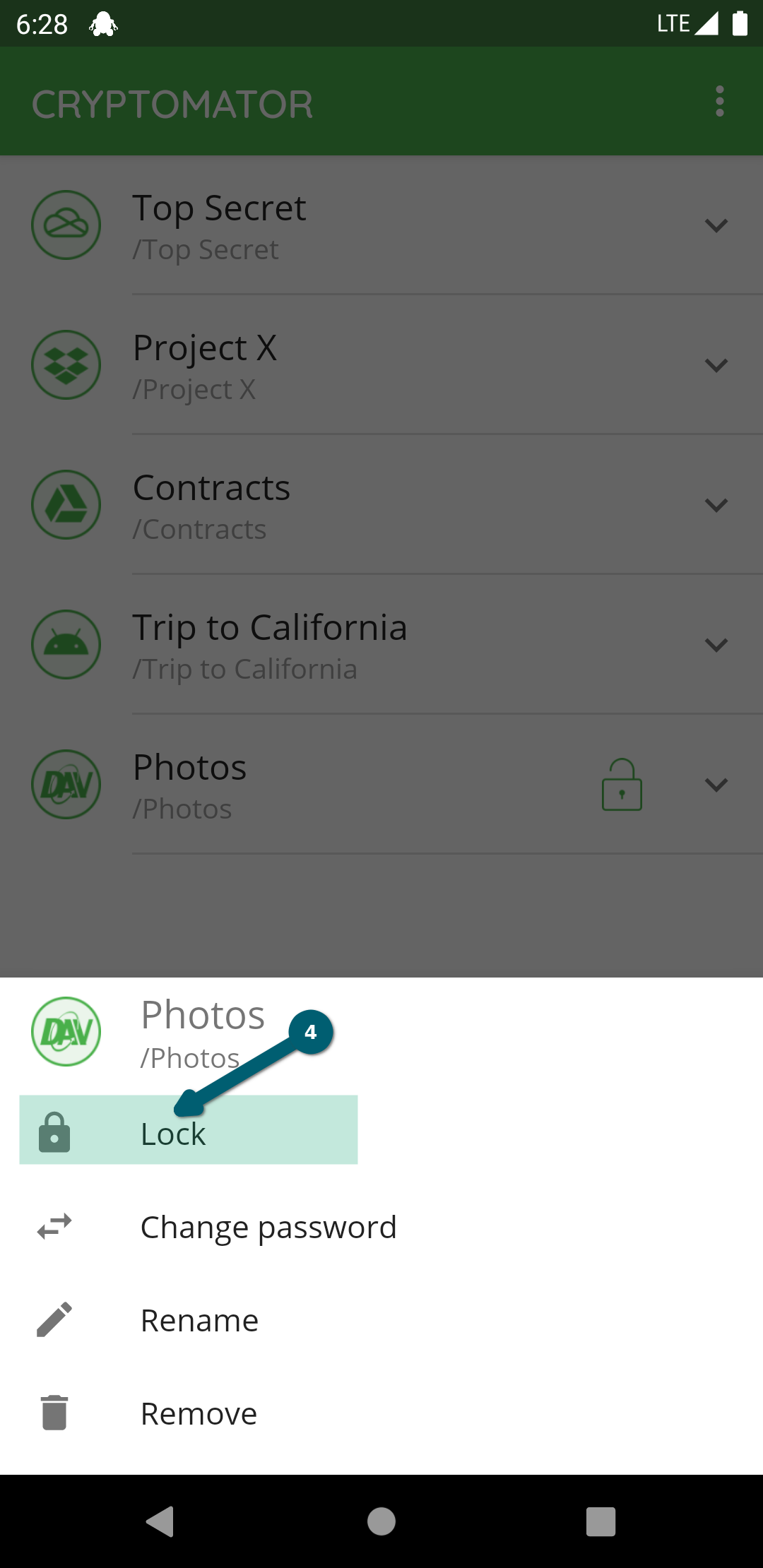 How to lock a vault with Android