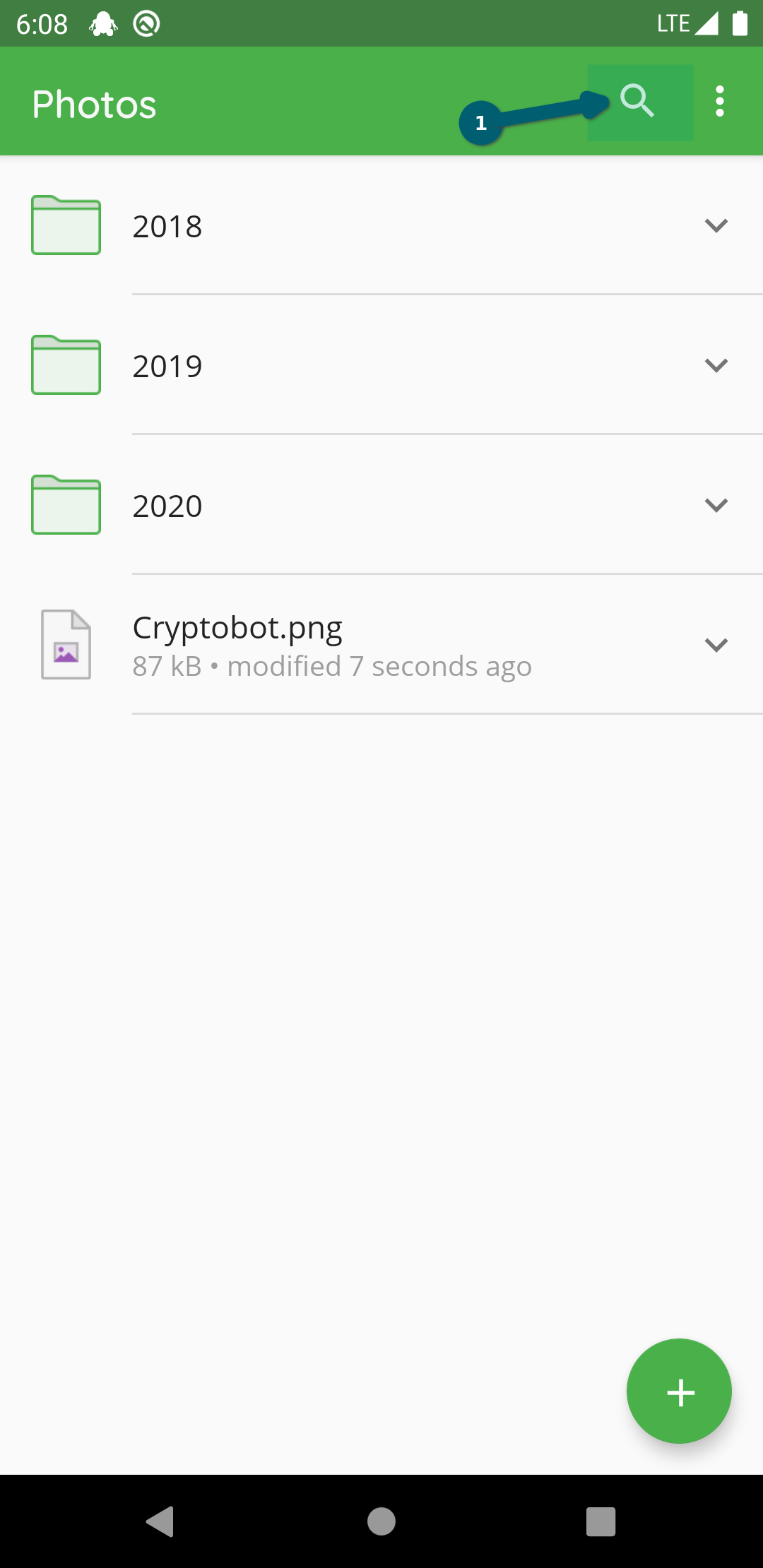 How to search in a vault with Android