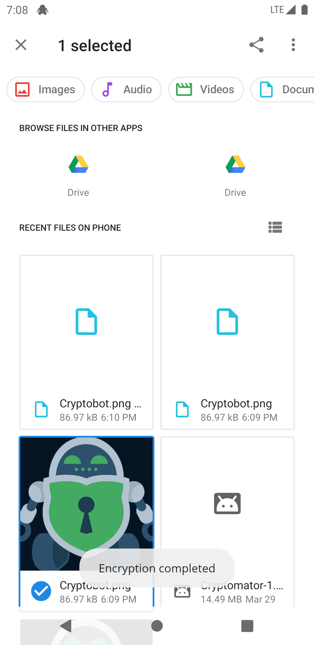 How to share a file or folder with Android
