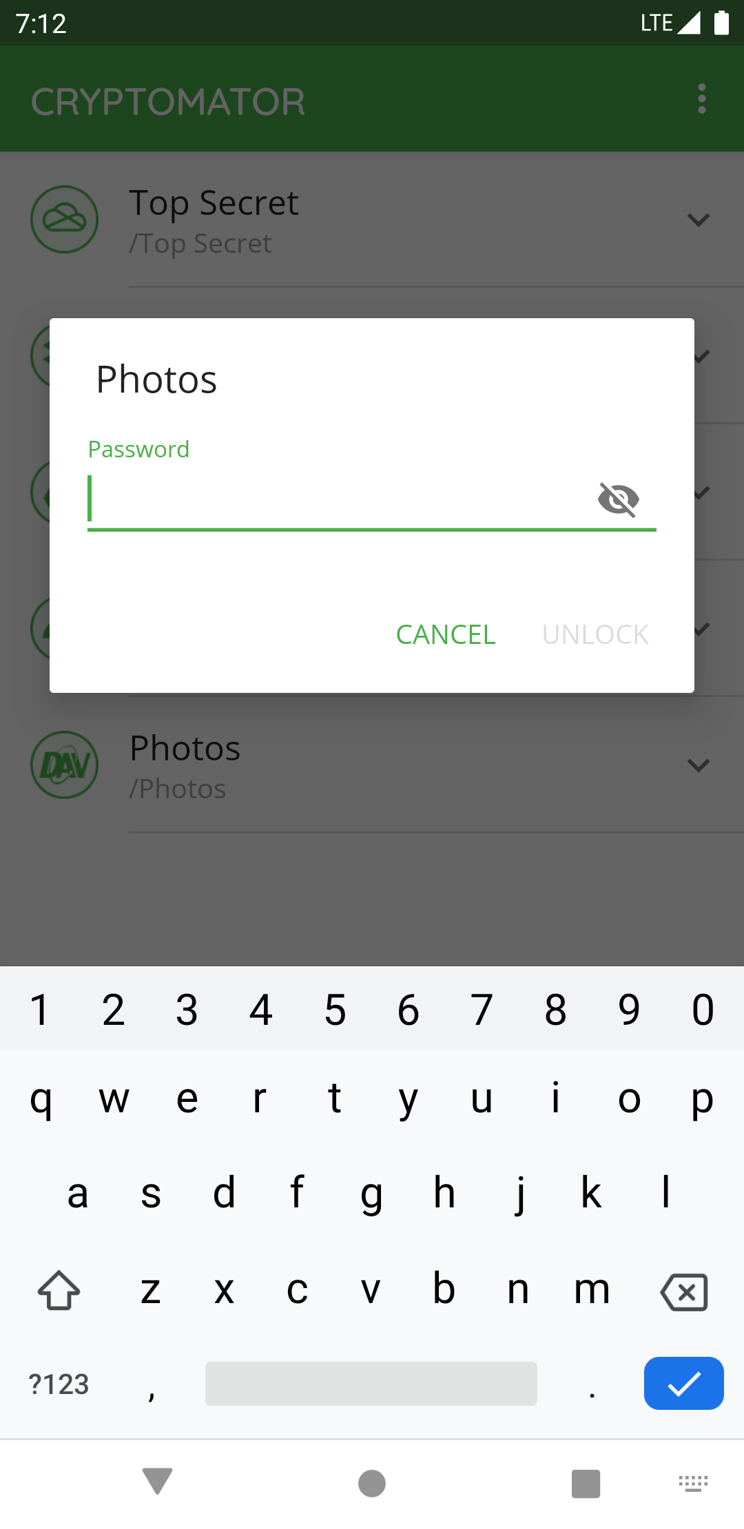 How to unlock a vault with Android