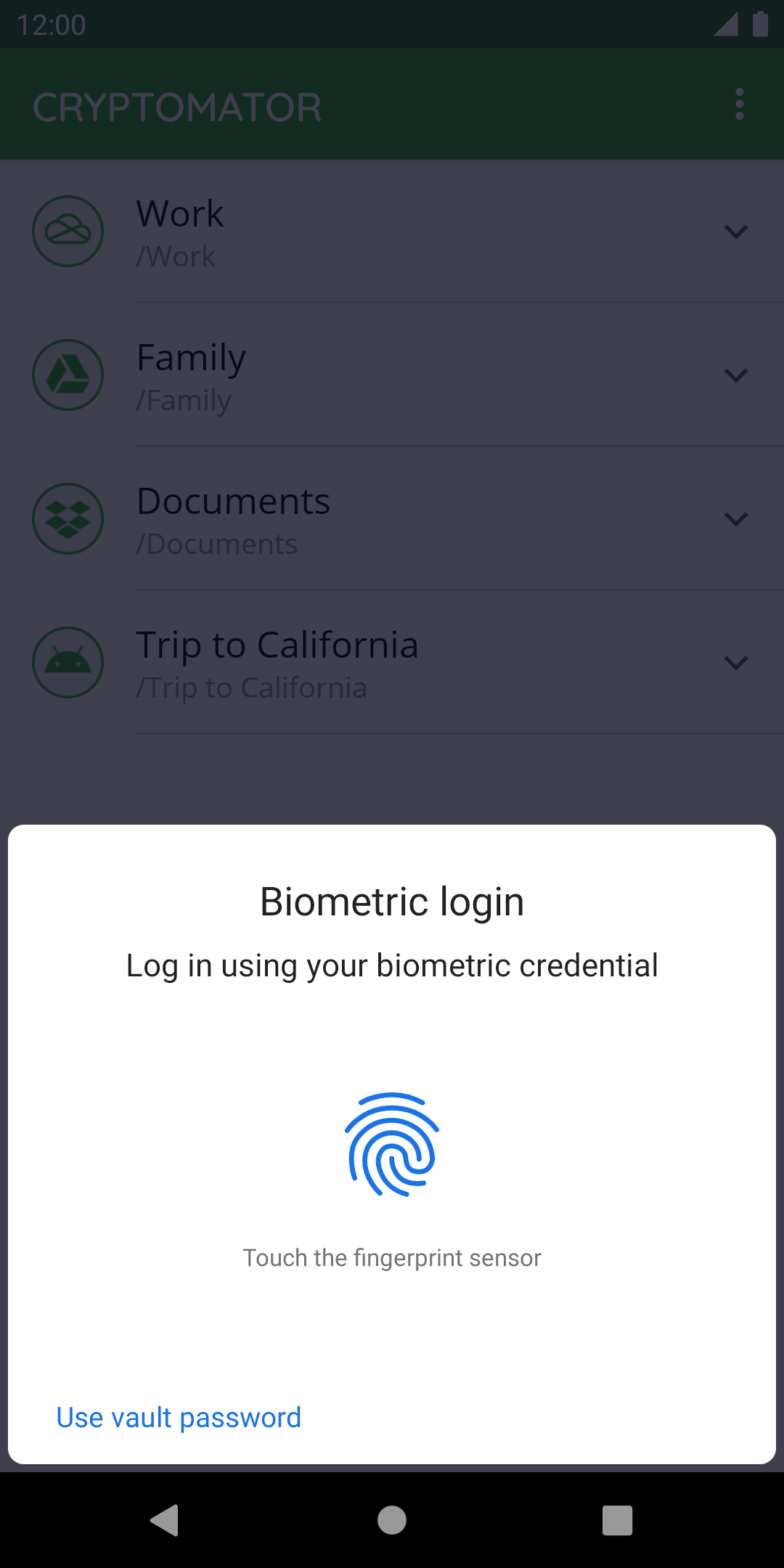 How to unlock a vault with Android