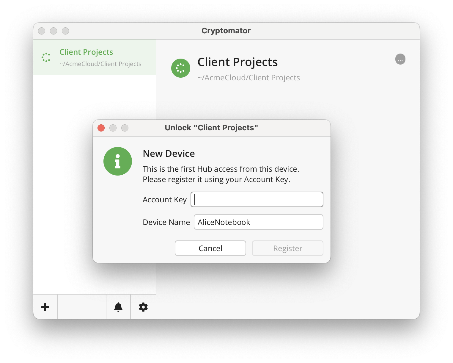 Register your device by entering the setup code and a name for it