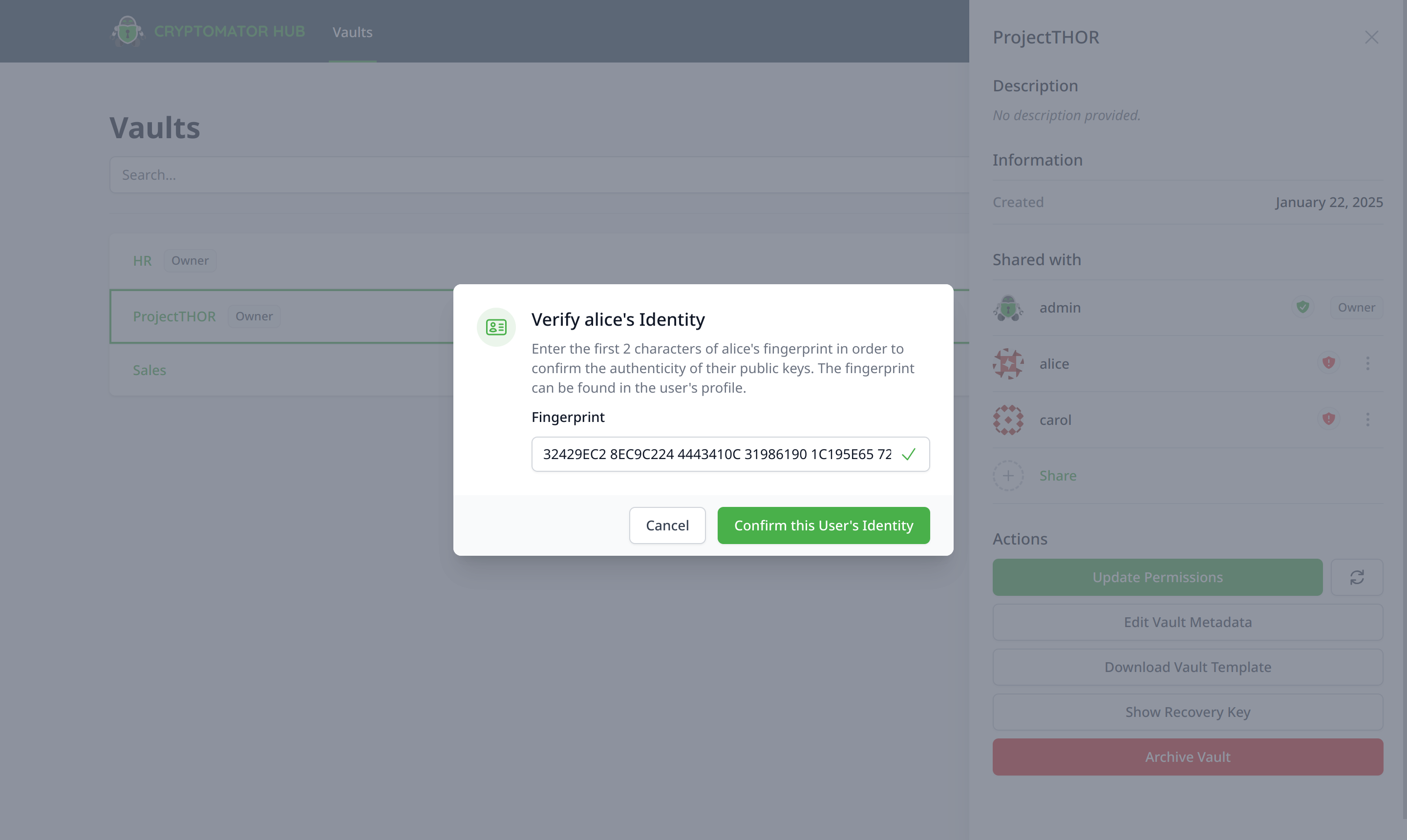 Verify Alice regarding its Web of Trust state